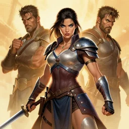 a beautiful and strong female warrior by Boris Valejo and Frank Franzetta