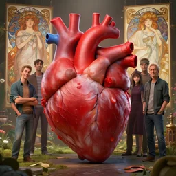 highly detailed vfx portrait of a cartoon heart, unreal engine, greg rutkowski, loish, rhads, beeple, makoto shinkai and lois van baarle, ilya kuvshinov, rossdraws, tom bagshaw, alphonse mucha, global illumination, detailed and intricate environment