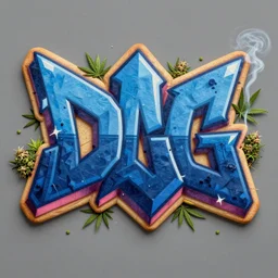 matte painting of cookies miami, berner, weed, graffiti, hard edges, geometric 3 d shapes, deep blue, og, street art, asymmetrical, marijuana, smoke, highly detailed masterpiece by sachin teng x supreme