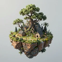 island floating in the sky, elaborate digital art, matte painting trending on artstation