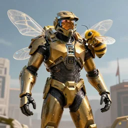 halo\'s prophet of truth as a bee, 8k, unreal engine render, realistic lighting