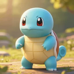 real life pokemon squirtle, adorable, fluffly, ultra realistic, golden hour, sharp focus