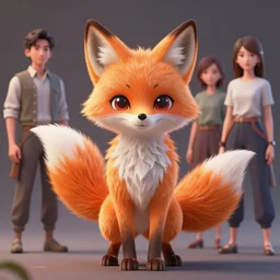 a beautiful fullbody portrait of a cute anime fox with orange hair and pink fox ears. character design by cory loftis, fenghua zhong, ryohei hase, ismail inceoglu and ruan jia. artstation, volumetric light, detailed, photorealistic, fantasy, rendered in octane