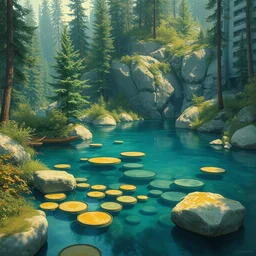 freshwater biome. highly detailed, digital painting, watercolor, soviet realism, engraving, artstation, concept art, smooth, sharp focus, vivid grunge, manga, illustration, unreal engine 5, 8 k, art by bilibin and kilian eng and kuvshinov and malevich and mucha