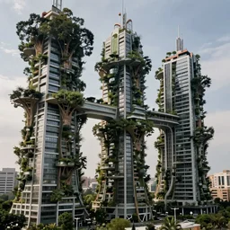 biomorphic vertical city with huge trees and massive buildings, fine art photography masterpiece, lee madgwick jason limon, dramatic lighting, long shot, wide angle, uhd 8 k, sharp focus