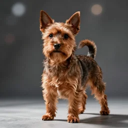breed russian brown toy terrier, adultn dog, brown colo, browny, brown hair, light brown fur, beautiful brown fur, hyper detailed, high contrast, bokeh background, realistic, digital art by irakli nadar, sharp focus