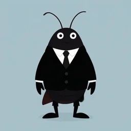 flat 2 d : : cockroach character securityguard : : black suit tie : : head torso legs feet : : horton hears a who! movie : : artstation