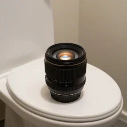 a 1 5 mm wide - angle lens photo of the terminator sitting on the toilet