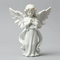 a wholesome full - frame photograph of a full - body perfect porcelain angel rendition. clothed angel.