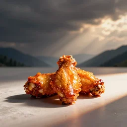 Buffalo chicken wing, 35mm stock, photorealistic, HDR