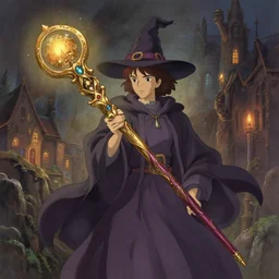 witch wand by greg rutkowski, magic school academia, by studio ghibli, elegant, beautiful, digital art, trending on artstation, highly detailed, illustration, concept art,, masterpiece