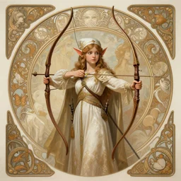 a elf archer, cute, fantasy, intricate, elegant, highly detailed, centered, digital painting, artstation, concept art, smooth, sharp focus, illustration, art by artgerm and H R Giger and alphonse mucha