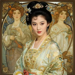 photography of barbara yung mei - ling, a hong kong famous actress during the early 1 9 8 0 s, dressed as dongfang bubai, deep focus, d & d, fantasy, intricate, elegant, highly detailed, digital painting, artstation, concept art, matte, sharp focus, illustration, hearthstone, art by artgerm and greg rutkowski and alphonse mucha