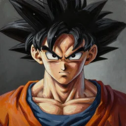 detailed portrait of emo goku intricate, hyper detailed, realistic, oil painting, by julie bell, frank frazetta, cinematic lighting