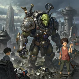 concept art of an orcish dieselpunk city during wartime, key visual, ambient lighting, highly detailed, digital painting, artstation, concept art, sharp focus, by makoto shinkai and akihiko yoshida and hidari and wlop