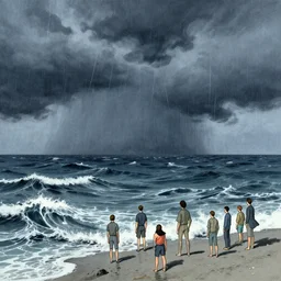 storm at sea by balmy enso, jamie hewlett, nicolas delort, moebius, victo ngai, josan gonzalez, kilian eng