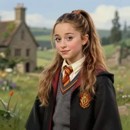 beautiful cottagecore Ariana Grande as Harry Potter, highly detailed, digital painting, artstation, concept art, smooth, sharp, focus, illustration, art by artgerm and greg rutkowski