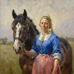 portrait of a frysian woman ( 3 5 ) from friesland in 2 0 2 1, an oil painting by ross tran and thomas kincade