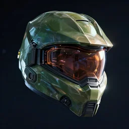 cyberpunk halo helmet floating in space with light reflection, close shot, 8k, cinematic, epic, ultra detailed award winning, trending on artstationHD, dramatic