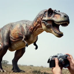 t - rex with human arms, taken with a film camera in 1 9 3 0