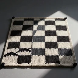knitted checker board, studio lighting,