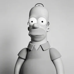 portrait of Homer Simpson by Diane Arbus, 50mm, black and white