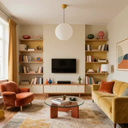apartment designed by nate berkus, retro 7 0 s colors
