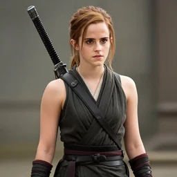 a real image of emma watson dressed like a ninja