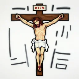 jesus christ crucified painted by keith haring
