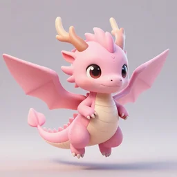 cute little flying chibi dragon, non - human, light pink color scheme, highly detailed, artgerm, cushart krenz, artstation, soft light, sharp focus, illustration, character design, concept art