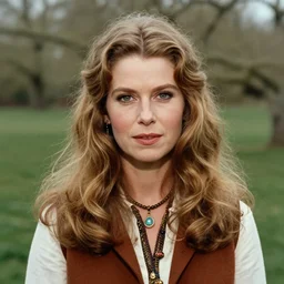 a portrait of a 1 9 6 0 s hippie looking like queen elizabeth