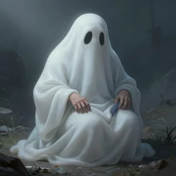 Saggy Grandma Ghost | in the style of Wayne Barlowe