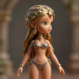 closeup profile portrait of tin toy genie, jeannie, bikini, depth of field, zeiss lens, detailed, symmetrical, centered, fashion photoshoot, by nicoletta ceccoli, mark ryden, lostfish, breathtaking, 8 k resolution, extremely detailed, beautiful, establishing shot, artistic, hyperrealistic, octane render