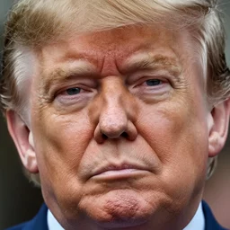 photograph of macro shot face trump