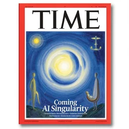 TIME magazine cover, the coming AI singularity, by Paul Klee, 4k