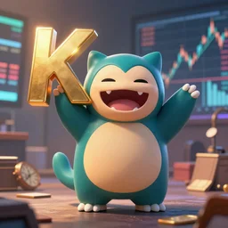 Snorlax starting a stock market rally, 8K, cinematic lighting