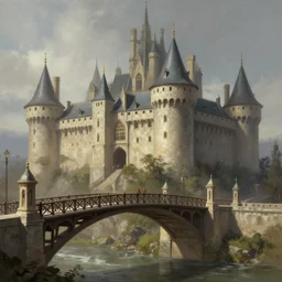 drawbridge castle, deep focus, intricate, highly detailed, digital painting, artstation, concept art, matte, sharp focus, illustration, art by artgerm and greg rutkowski