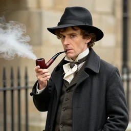 Toad cosplaying as Sherlock Holmes, bubble pipe by Steve McCurry