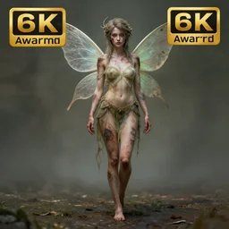 full body pose, beautiful adult injured fairy, dirty, grungy, grunge, highly detailed, 4 k, hdr, smooth, sharp focus, high resolution, award - winning photo, artgerm, photorealistic