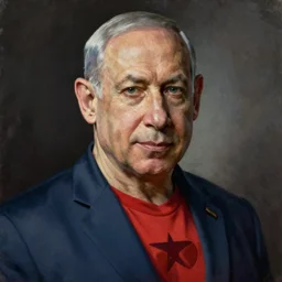 benjamin netanyahu as a retired superhero high detail painting by lucian freud