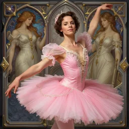 photography of samuel l jackson in a pink ballerina outfit, deep focus, d & d and mtg, fantasy, intricate, elegant, highly detailed, digital painting, artstation, concept art, matte, sharp focus, illustration, hearthstone, art by artgerm and greg rutkowski and alphonse mucha