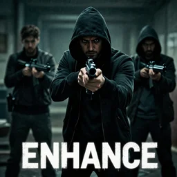 A hacking scene in a crime movie, enhance, enhance, ENHANCE