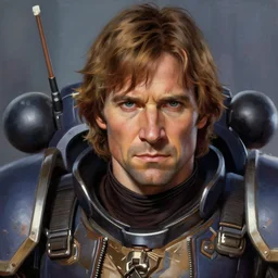 character portrait closeup 4 0 years old han solo harrison ford cyberpunk starcraft terran warhammer 4 0 k space marine, confident, character design, painting by gaston bussiere, katsuya terada, frank frazetta, tom of finland, gta v, wlop, artgerm, trending on artstation