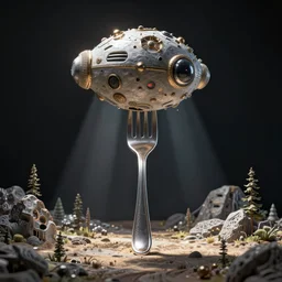 et the extra terrestrial 3d fan art underneath a fork