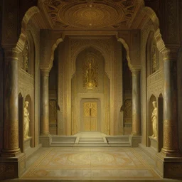 a painting of an ancient underground dungeon temple, intricate, elegant, highly detailed, digital matte painting, artstation, concept art, by greg manchess, greg rutkowski, krenz cushart, artem demura, alphonse mucha