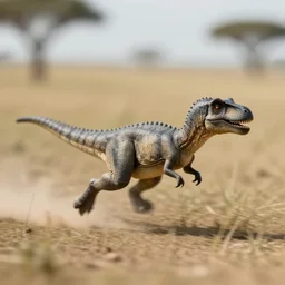 award winning photo by saul leiter of a tiny gray dinosaur running in the savannah, motion blur, tiny gaussian blur, dust, tilt, 3 5 °, insanely detailed, insanely intricate, depth of field, low contrast, summer, wide aperture, action photography