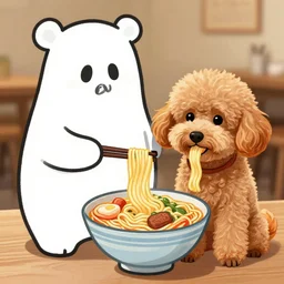 ghost bear, fire poodles, poodle noodles
