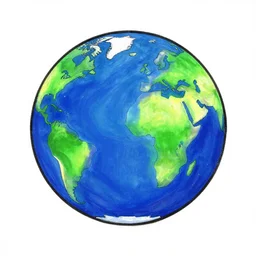 planet earth drawn on Microsoft Paint 2009
