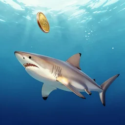 sharks tossing a coin
