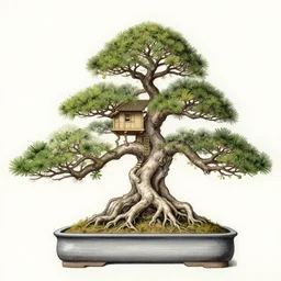An illustration by Leonardo da Vinci of a Bonsai tree house